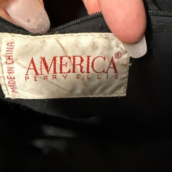 Perry Ellis America Leather Crossbody Bag Black & Tan Classic - Picture 6 of 7